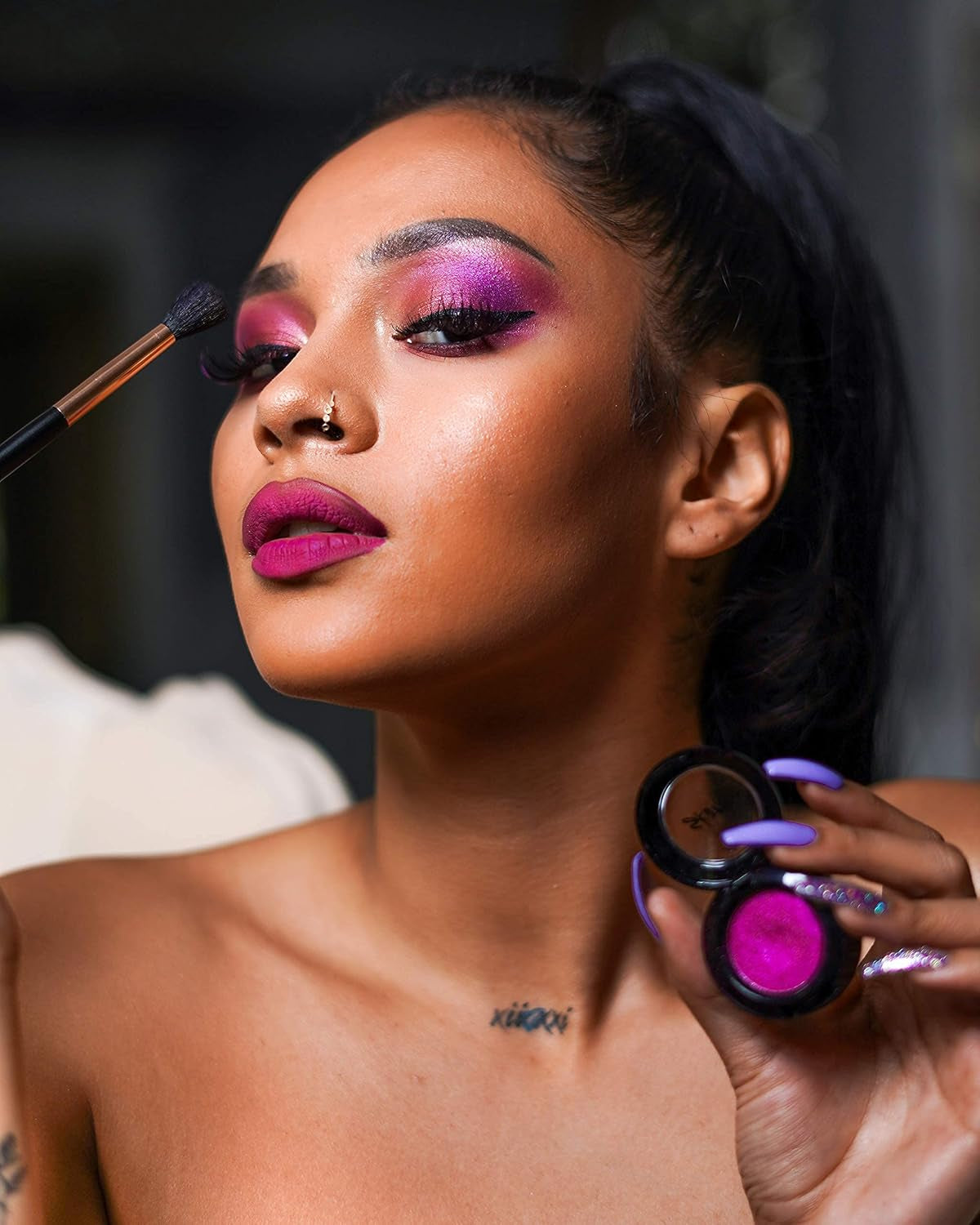 Cosmetics Gems Eye Shadow, Highly Pigmented, Longwear Eye Makeup, Single Eyeshadow with Pro Shimmery Finish - Ultra-Blendable, Slightly Shimmer Shades - Pinkeyeshadow - Strawberries