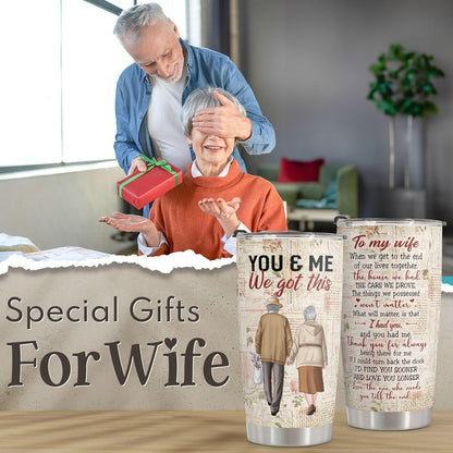 Valentines Day Gifts for Her - Birthday Gifts for Wife & Romatic Gifts for Her for Anniversary Christmas Gifts for Wife Gifts for Women - Stainless Steel Tumbler 20Oz I Love You Wife Gifts