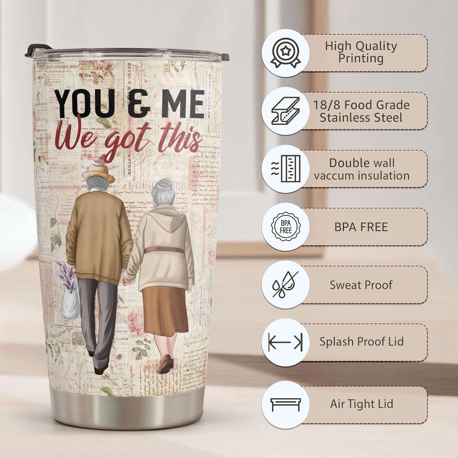 Valentines Day Gifts for Her - Birthday Gifts for Wife & Romatic Gifts for Her for Anniversary Christmas Gifts for Wife Gifts for Women - Stainless Steel Tumbler 20Oz I Love You Wife Gifts