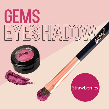 Cosmetics Gems Eye Shadow, Highly Pigmented, Longwear Eye Makeup, Single Eyeshadow with Pro Shimmery Finish - Ultra-Blendable, Slightly Shimmer Shades - Pinkeyeshadow - Strawberries