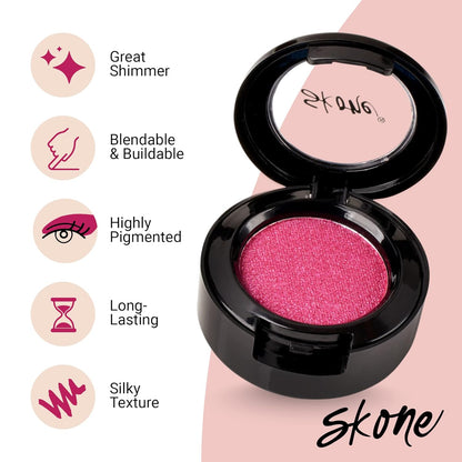 Cosmetics Gems Eye Shadow, Highly Pigmented, Longwear Eye Makeup, Single Eyeshadow with Pro Shimmery Finish - Ultra-Blendable, Slightly Shimmer Shades - Pinkeyeshadow - Strawberries