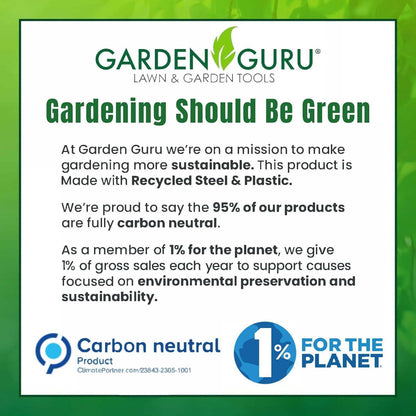 Garden Guru Stainless Steel Hand Rake Soil Tiller with Ergonomic Handle, Great for Gardening, Cultivating, Loosening Soil & Spreading Mulch